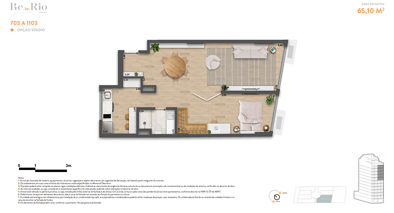 Apartamento studio e 2 ambientes em Copacabana - Rio de Jane