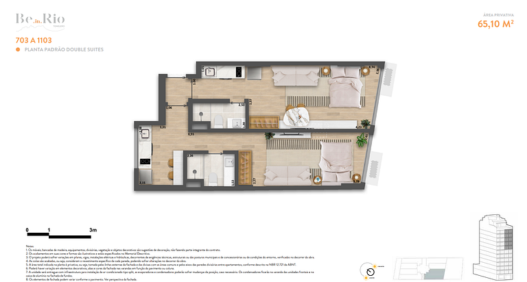 Apartamento studio e 2 ambientes em Copacabana - Rio de Jane