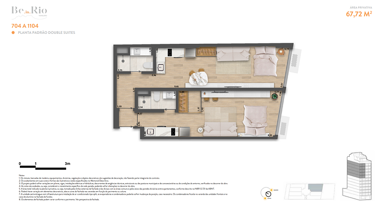 Apartamento studio e 2 ambientes em Copacabana - Rio de Jane