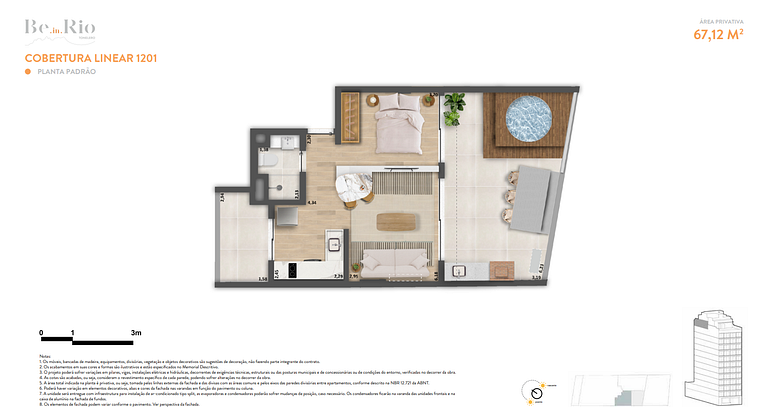 Apartamento studio e 2 ambientes em Copacabana - Rio de Jane