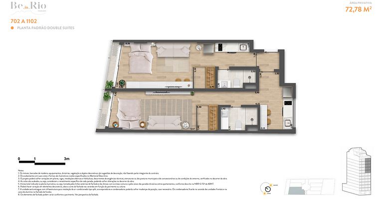 Apartamento studio e 2 ambientes em Copacabana - Rio de Jane