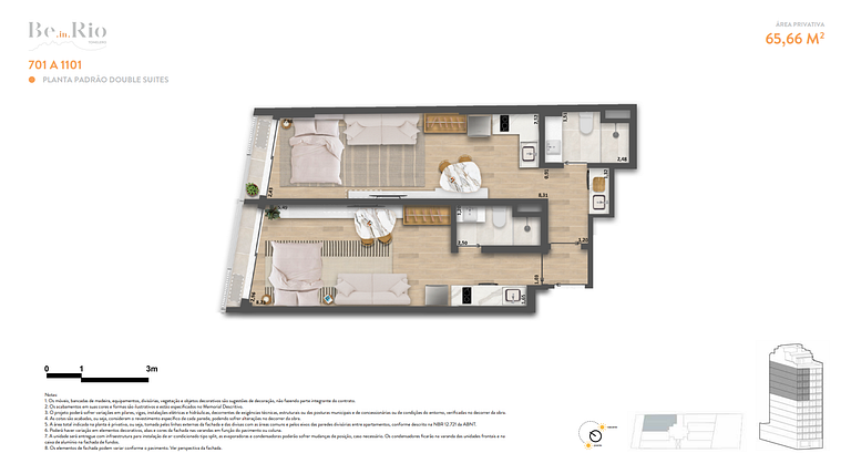 Apartamento studio e 2 ambientes em Copacabana - Rio de Jane