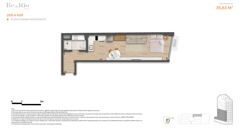 Apartamento studio e 2 ambientes em Copacabana - Rio de Jane