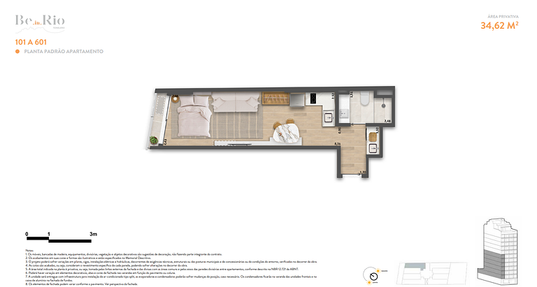 Apartamento studio e 2 ambientes em Copacabana - Rio de Jane