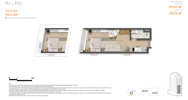 Apartamento studio e 2 ambientes em Copacabana - Rio de Jane