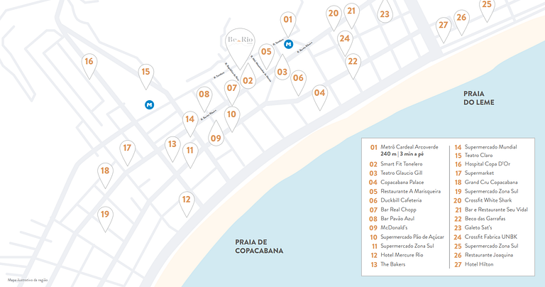 Apartamento studio e 2 ambientes em Copacabana - Rio de Jane