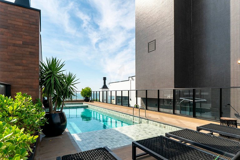 201- Apart com vista ao mar e piscina em Bombas