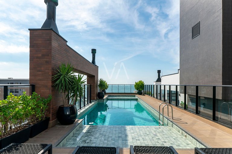 201- Apart com vista ao mar e piscina em Bombas