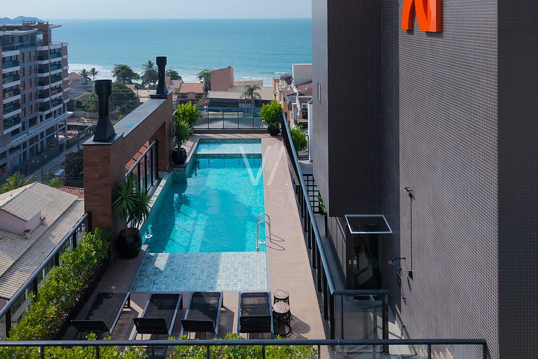 Apartamento a 120m do mar com Piscina