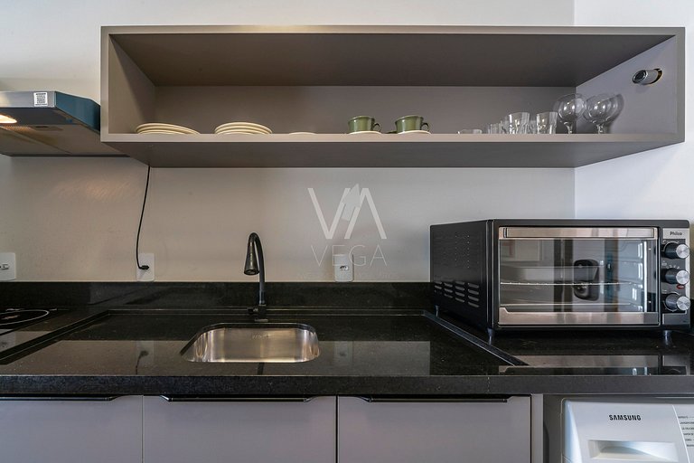 Studio com rooftop e piscina - A 120m do mar