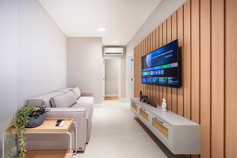 Piscina e academia: Apê 50 mts do mar 2 suítes