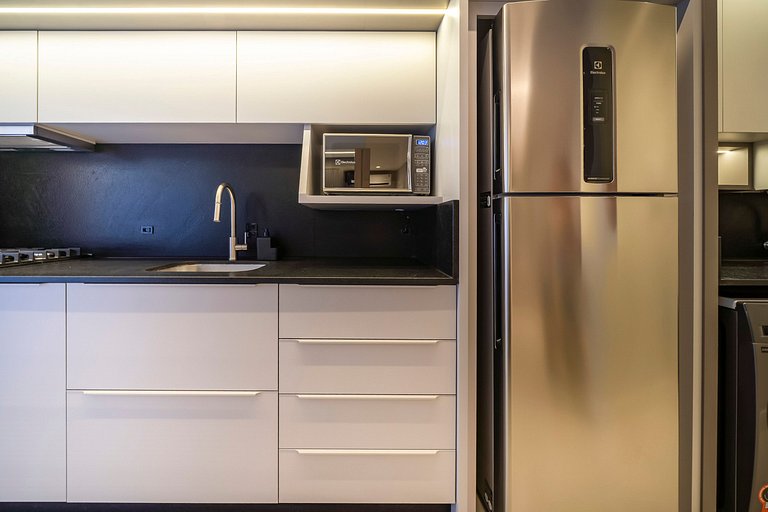 Piscina e academia: Apê 50 mts do mar 2 suítes